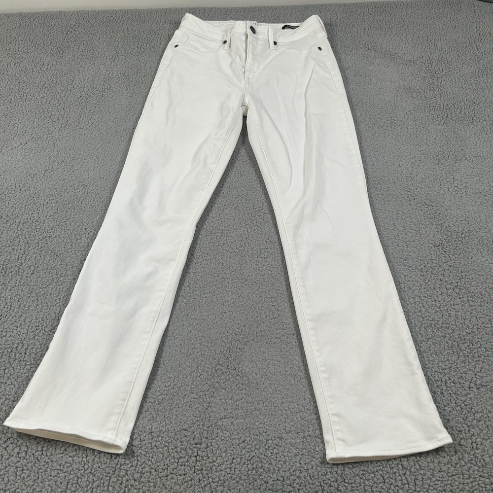 Parker Smith Jeans Womens 29 White‎ High Rise Straight Stretch Denim Pants